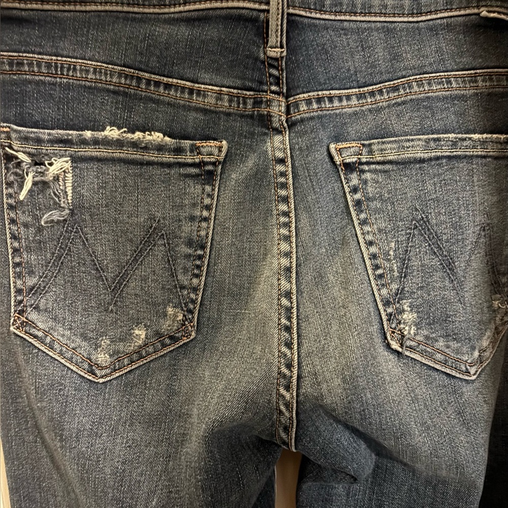 MOTHER Dark Blue Insider Crop Jeans
